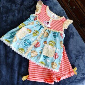 NWT Striped Hot Air Balloon Ruffle Dress- M 3 Years-Toddler--400